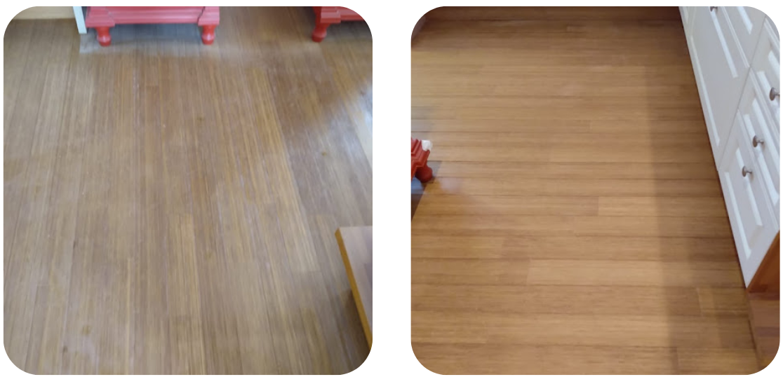 Antes e Depois Piso de Bambu